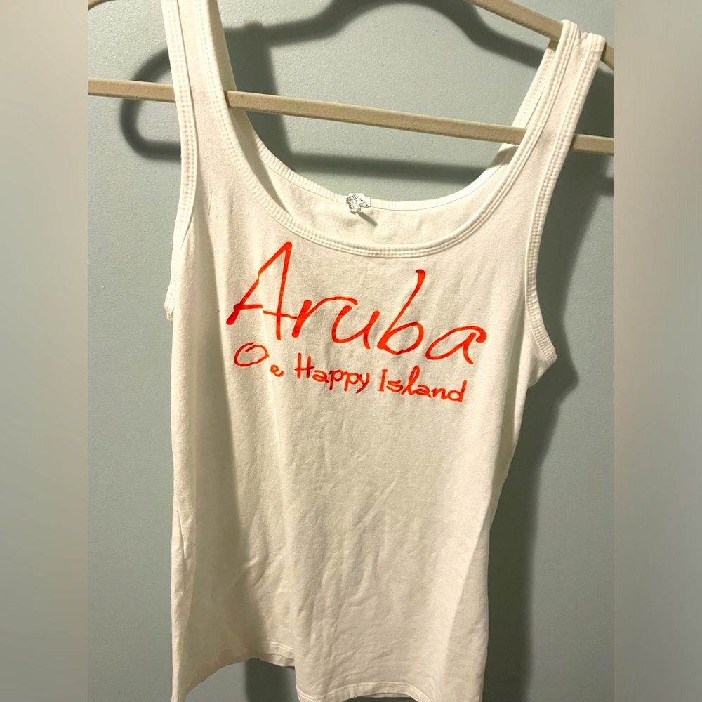 Cotton blend Aruba one happy island tank